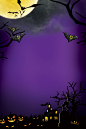 恐怖万圣节背景蝙蝠,城堡,恶魔,恐怖,南瓜灯,树枝,万圣节,月亮,云层