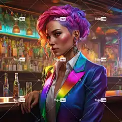 Ai产生的 超级反派 酒吧 幻想 漫画书 拉丁裔 女士 女性