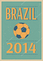 巴西足球海报。矢量图