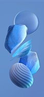 shapes leaf Nature 3d art blender abstract