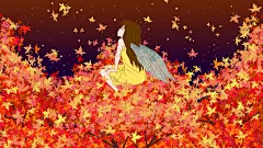 黄色传统节气秋分插画