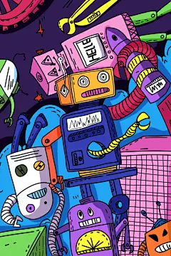 潮流创意涂鸦插画海报