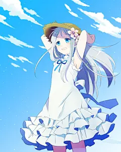 「二次元 少女」插画 原创 手绘 Pixiv  君と夏の終わり 本間芽衣子[侵删]【id=18194417 畫師:ゆうき】