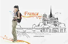 手绘线条建筑风景旅游插画 元素 免抠png 设计图片 免费下载 页面网页 平面电商 创意素材