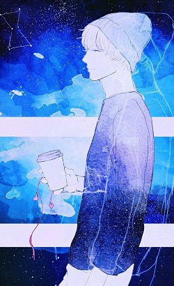 #动漫# #蓝调#  #人气插画# 二次...