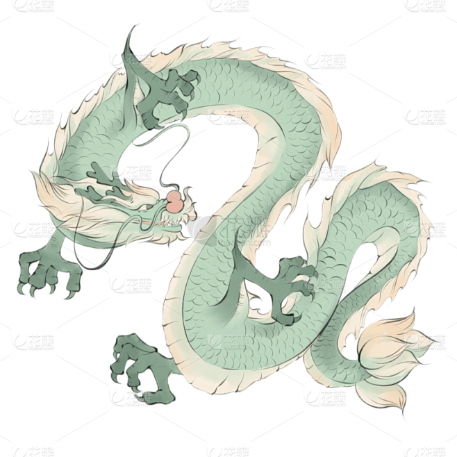 中国风手绘青龙