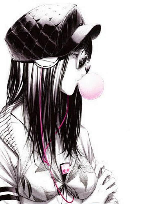 一组娴静的少女手绘
