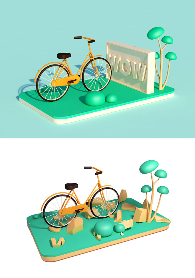 C4D破碎小场景