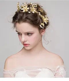 Miss Diva合清 新娘头饰影楼摄影森系金色铜制发饰结婚帮娘配饰-tmall.com天猫