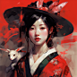 Midjourney Ai 练习-插画-女孩
