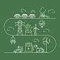 Vector energy alternatives in green background