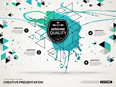 3d 抽象背景与涂料染色和几何形状。矢量设计布局商业演讲、 传单、 海报。科学的未来技术背景。低多边形。几何多边形