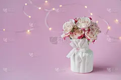 玫瑰,贺卡,花瓶,粉色背景,珊瑚,背景虚化,周年纪念,请柬,拉脱维亚,清新