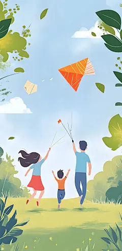 春季竖屏背景卡通