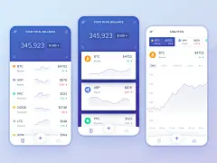 The mobile app that shows your portfolio of cryptocurrencies. The app allows you to view your total ballance, value of each cryptocurrency, and detailed information about growth and decline on the analytics screen.