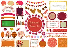 边框,白色背景,植物学,插画,四元素,分离着色,贺卡,水彩画颜料,背景分离,多样