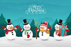 新年快乐圣诞老人礼物雪人节日主题促销海报AI矢量设计素材JY2044-淘宝网