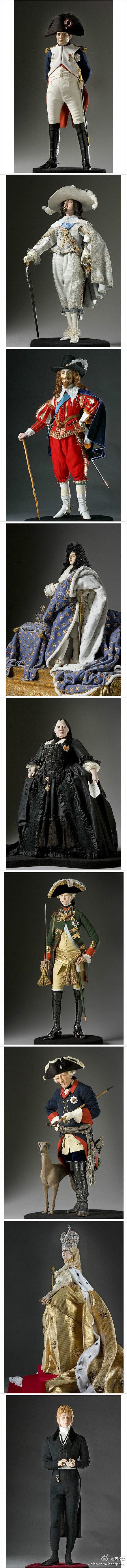 17-19世纪欧洲君主服饰演变。他们分别...