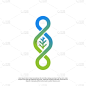 logo combination leaves and symbol dna
