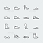 Shoes Vector Icon Set in Thin Line Style