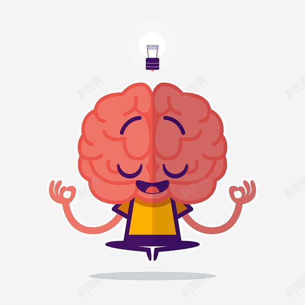 拟人图案高清素材 卡通 可爱 大脑 思考 灯 元素 免抠png 设计图片 免费下载