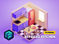 Stylized Kitchen Tutorial cute stylized kitchen room lowpoly diorama isometric render blender illustration 3d