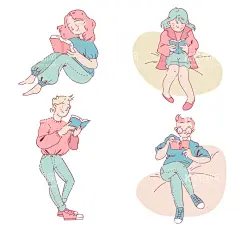人物插画 手绘插画 手绘人物   - 源文件下载【酷图网】看书,读书,学习,人物插画,手绘插画,手绘人物,插画人物,插画,人物,卡通人物,手绘女孩,手绘男孩,女孩插画,表情包,表情人物,表情,烹饪,厨房,做饭,角色,学生,家庭,一家四口,一家三口,家庭日,扁平化人物,老师,工作,工作人员,商务人士,美女,