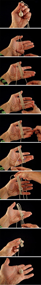 如何用绳子打个结（chinese knot ball），可以装饰手机、钥匙链什么的。