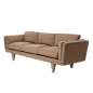 现代三人米色沙发元素PNG素材