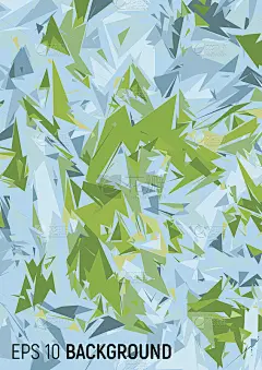 抽象的三角形的背景。浅蓝色和草绿色的polyli