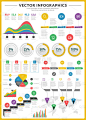 大包的数据可视化矢量信息图形和设计元素与商务酒吧、 图表、 图形、 图和图标集的小册子、 传单和网站