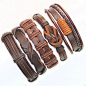 Cheap bracelet swarovski, Buy Quality charm leather bracelets directly from China charms car Suppliers: 5pcs brown wrap real leather bracelet men 2017 friendship Bracelets bangles for women pulseira masculina mujer bracciale uomo