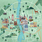 Illustrated maps for KLM Holland Herald magazine : These maps were designed for the KLM magazine Holland Herald.map, illustratedmap, design, illustration, architecture, trees, landscape, land, culture, worldmap, world, elemten, vector, background, web, ph