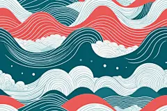 手绘设计海浪波浪底纹底图背景图