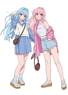 深海奥里昂采集到人物插画日韩（女）