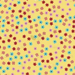 抽象无缝图案的花在一个黄色的背景。打印，卡片，请柬，生日，节日，派对，庆典，婚礼，情人节。