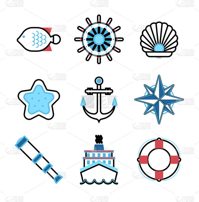 海上图标矢量集.