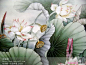 国画工笔灰色荷花，绘友配画图库，买画学画上绘友圈！