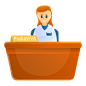 Computer free icon 人 工作 医生看诊台 坐着 桌子