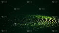 抽象的数字圈。背景上的彩色圆形形状。未来绿色点形式。大数据。3 d渲染。