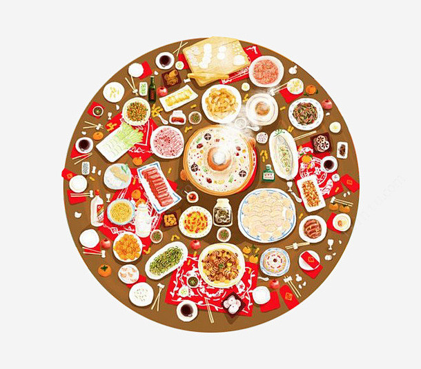 满汉全席年夜饭免抠图psd免抠素材_新图...