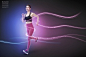 漫步美女合成流线光效跑步健身运动海报