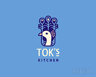 Toks Kitchen孔雀logo设计