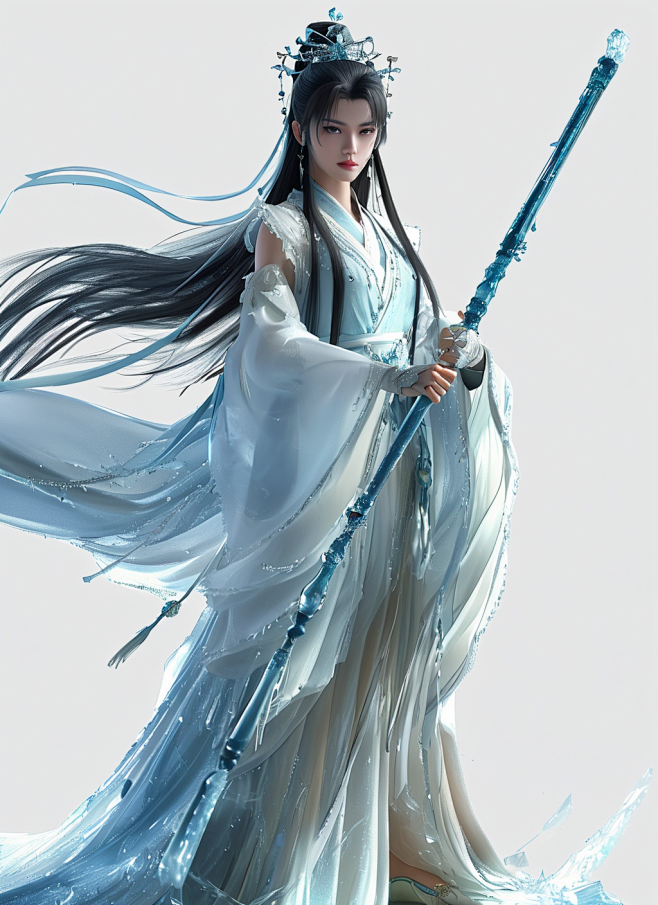 仙侠类游戏角色模型／ai绘画／@云墨北／非商／企鹅号1346363063／订阅号sharecho