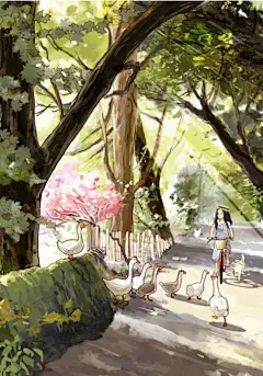 唯美小清新动漫插画《阳光下的孩子》赏_V17的博客_微原创V17.cc