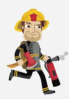 手绘消防人员 https://88ICON.com 消防器材 器材 消火栓 消防安全 消防标识 免费png素材 png图片素材 消放工作人员 消防栓消防知识 119 火警 消防员