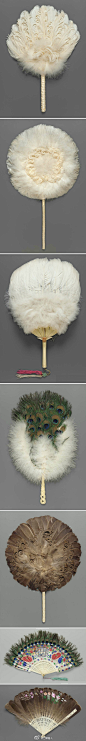 【惊艳了时光 温柔了岁月】18-19世纪中国出口西方的羽毛扇，现存于美国波士顿博物馆。看一眼就觉得历史也变温柔了。