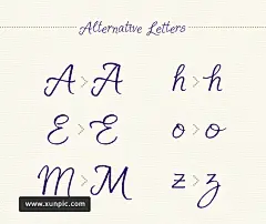 手绘俏皮可爱英文字体Solena Script字体下载 
