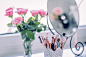 Close-up of Pink Flowers on Table