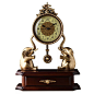 纯铜大象欧式座钟 客厅大号卧室电视柜书房台钟大气室内铜钟表